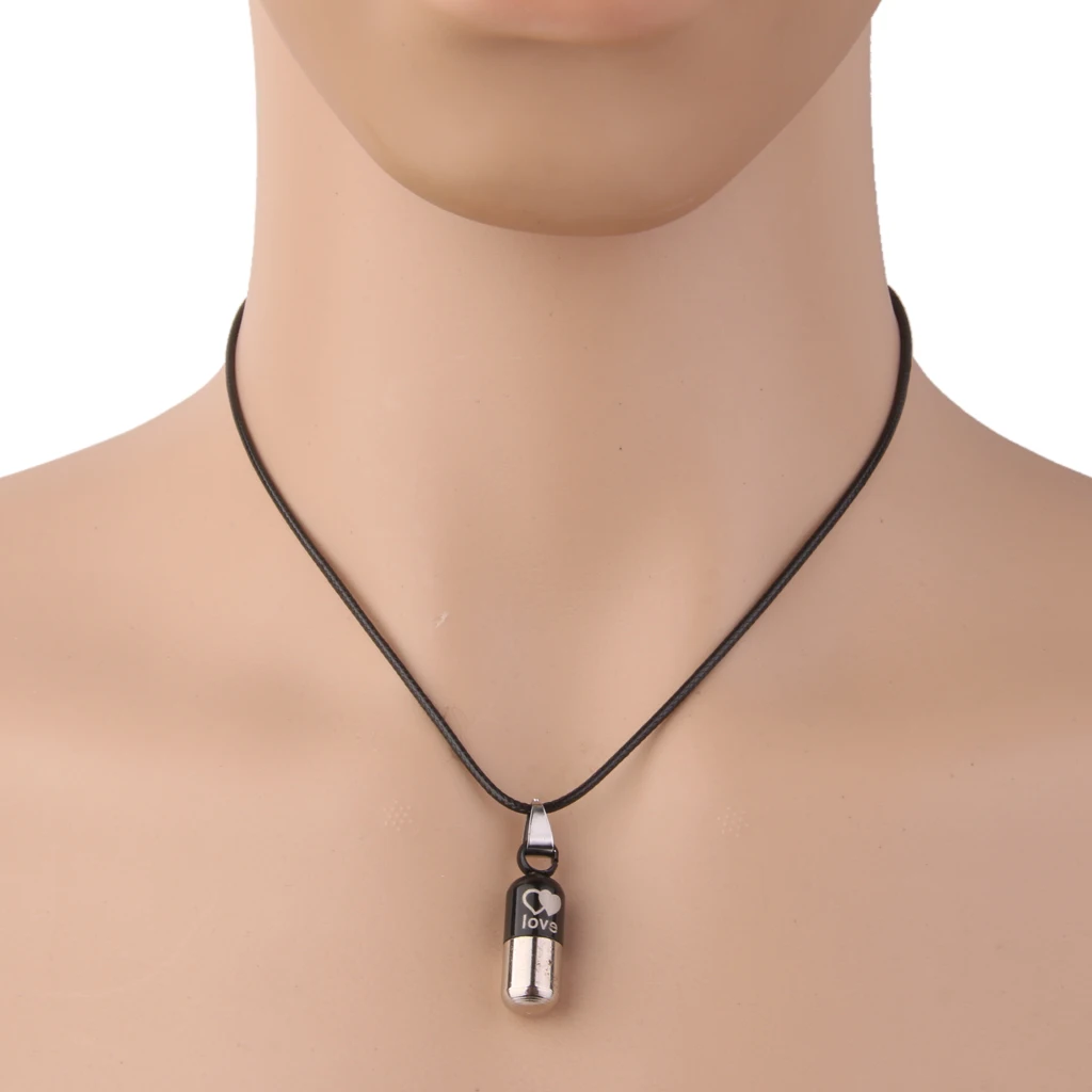 Двойное сердце из нержавеющей Openable таблетки капсулы урн медик кулон ожерелье |