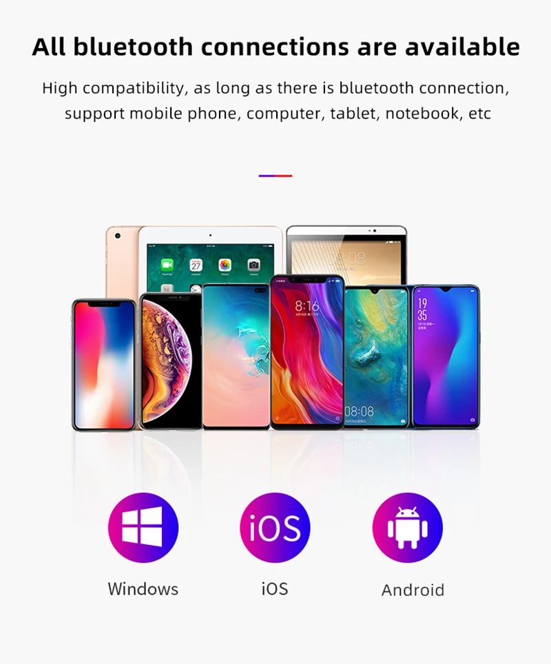 TWS, Bluetooth 5,0, беспроводные наушники, стерео, спортивные, беспроводные наушники, гарнитура, 2000 мА/ч, зарядная коробка для телефона