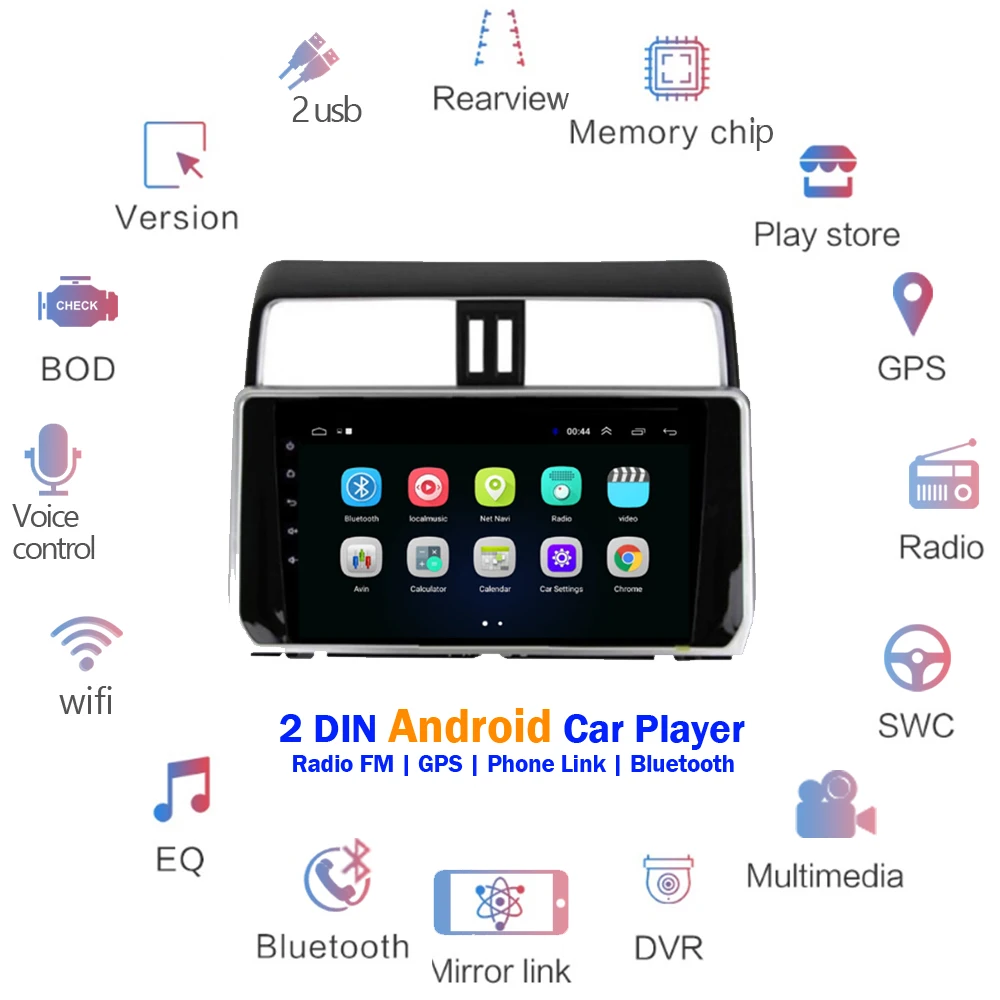 Lelv dvd automotivo android 8 1 для pradoToyota 2020 автомобиля 2 din радио с gps и 7 дюймов Большой экран