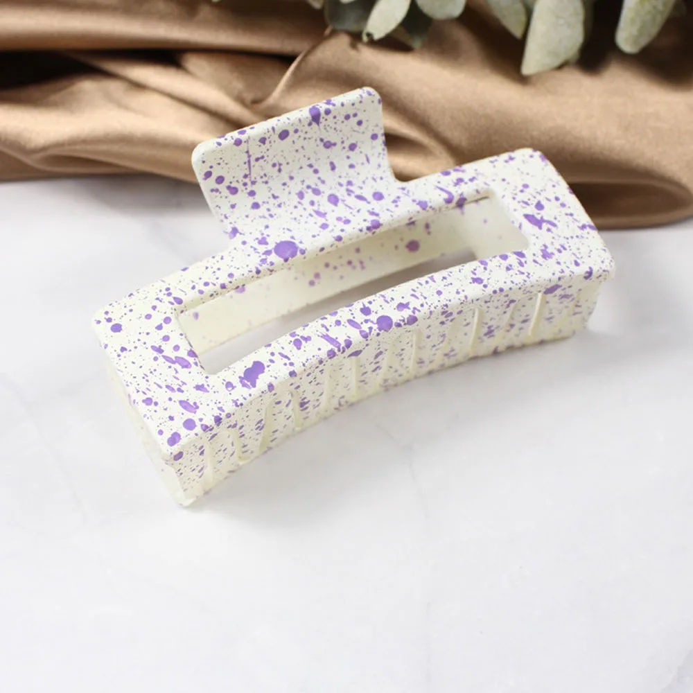 

Candy Color Rectangle Hollow Claw Hairpin Headdress Female Acrylic Geometric Ink National Style Large Hairpin Hair Accessories