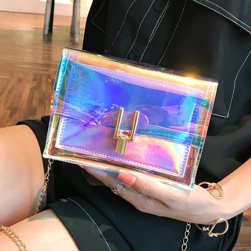 

2021 Trend Korean Women Laser Transparent Bags Crossbody Shoulder Summer Bags Messenger PVC Waterproof Beach Bags