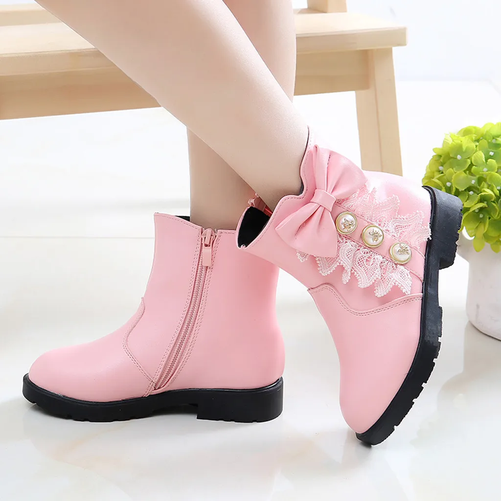 Детские ботинки для девочек сезон осень зима Новинка детская обувь принцессы с