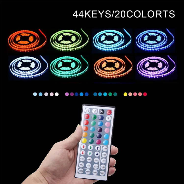 

1M 2M 3M 4M 5M 44 Key Usb Luces Led Strip Tv Backlight RGB Light Waterproof 5v SMD 5050 Neon Lights for HDTV PC Room Lighting