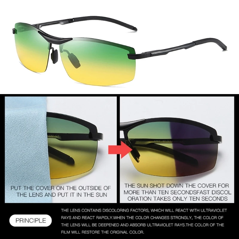

Anti-Glare HD-Lens Clear Night Vision Sunglasses Daytime Polarized Copper and Yellow Tint Night Driving Glasses for Men