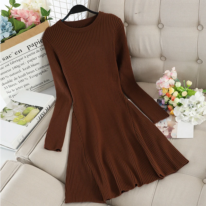 Осенний пуловер свитер для женщин зимние вязанные Топы в рубчик женская