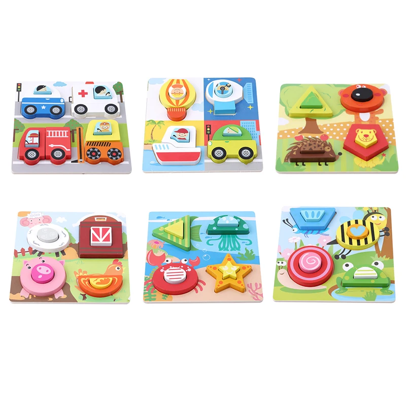 

New Kid Educational Toys Baby Kids Wooden DIY Puzzle Cartoon Classic Cute Child Puzzle Toy Learning Educational Child Jigsaw Toy