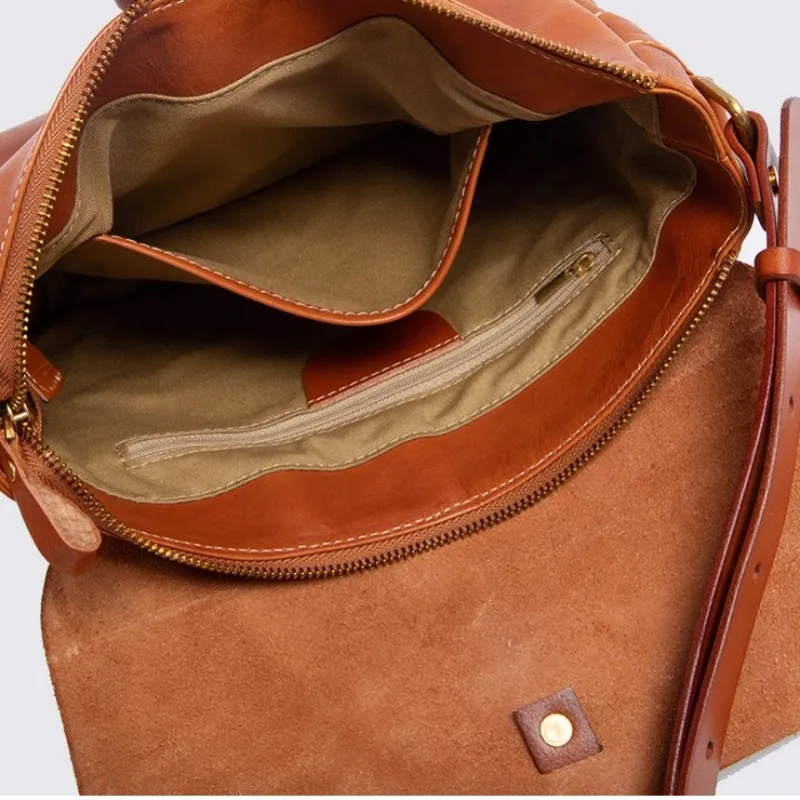 

Luxury Men Natural Leather Shoulder Bag 2021 New Casual Biker Flap Bag Business Vintage Cowhide Crossbody Messenger Bags Male
