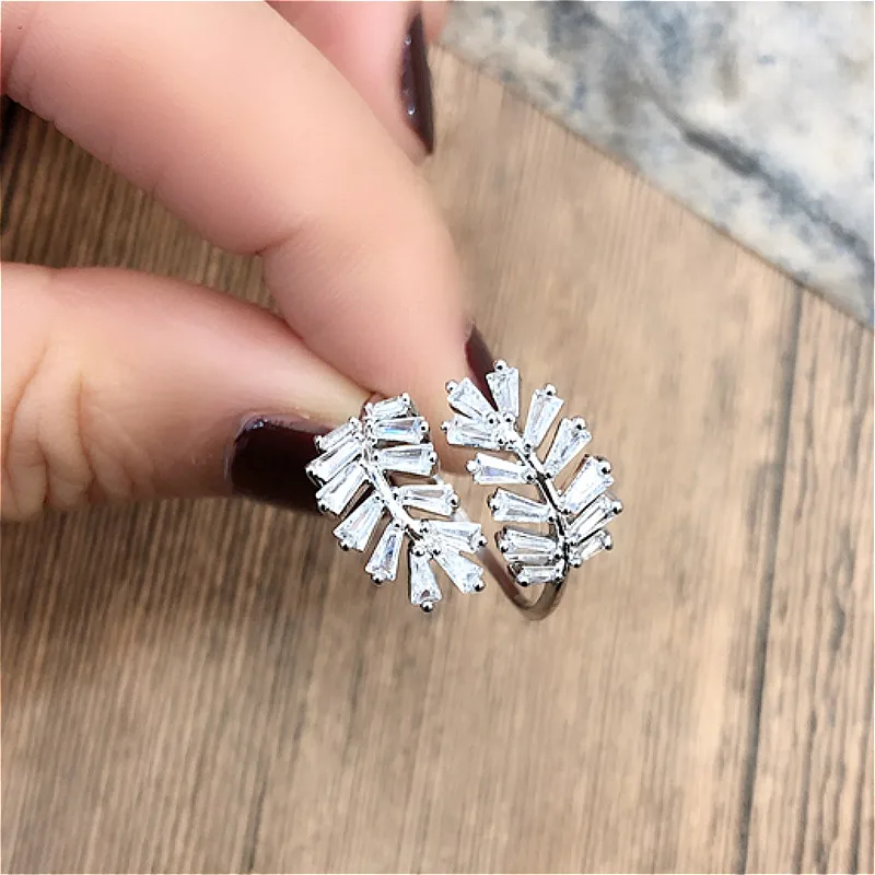 Амулеты два цвета оливковое дерево ветка листьев Открытое кольцо для женщин