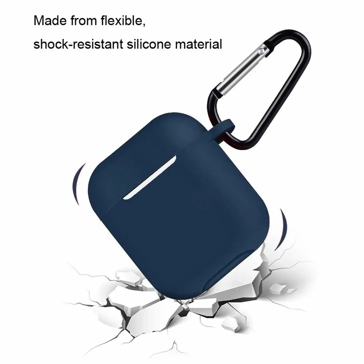 

Dark Blue Protective Silicone Case for Apple Airpods Soft Silicone Cases Protective Bluetooth Wireless Earphone Cover