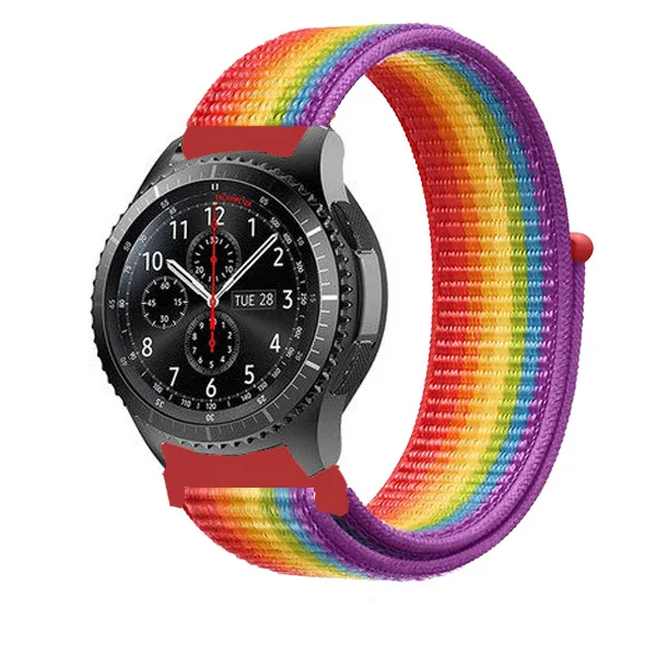 22 мм ремешок для часов samsung galaxy watch 46 мм 42 мм активный 2 нейлон huawei watch gt ремешок Amazfit bip gear S3 Frontier 44 40 - Цвет ремешка: Colorful 2