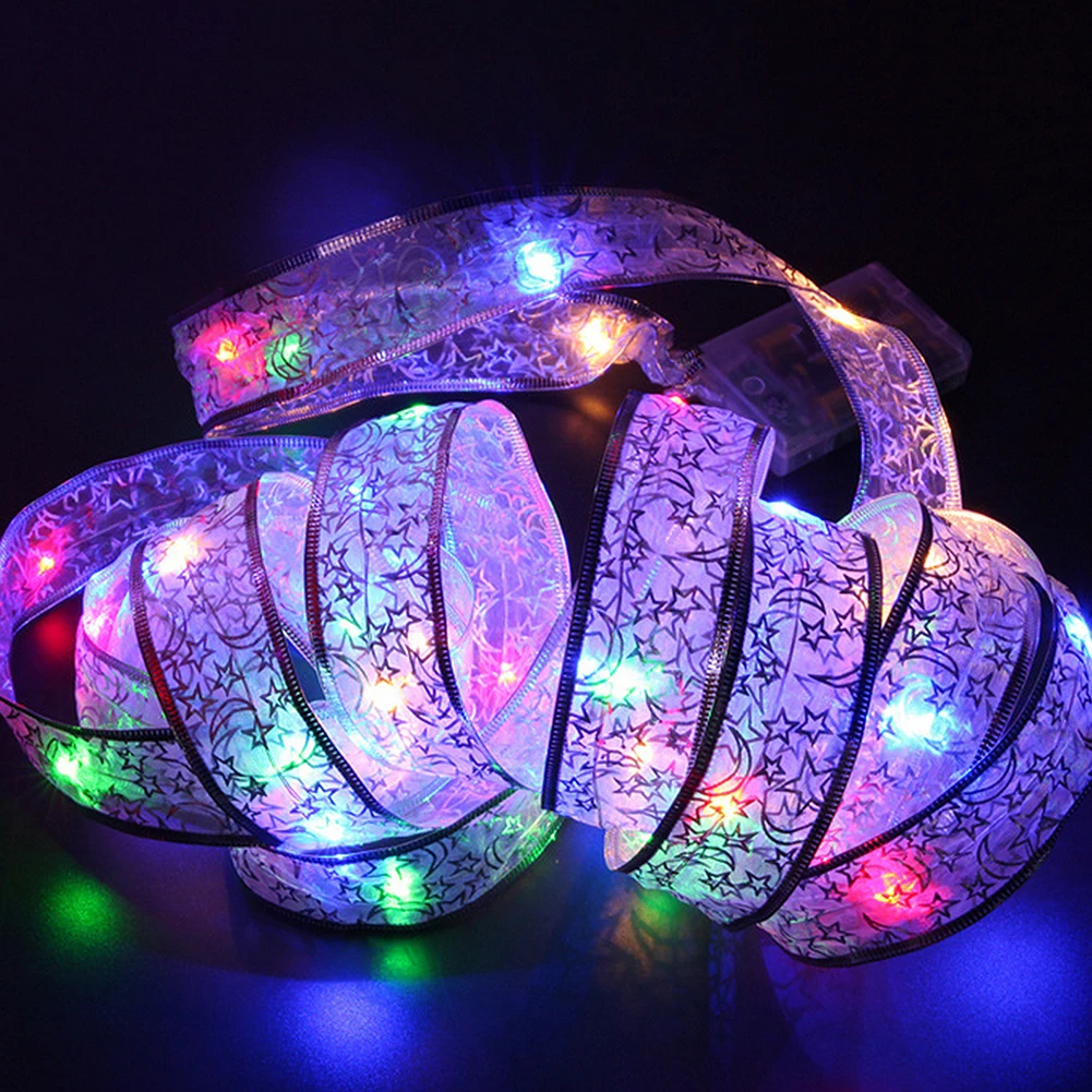 

LED 2/4m Fairy Lights Strings Cooper Wire Ribbon Bows Lights Christmas Lamp for Party Weddings Holiday Xmas Tree Decorations
