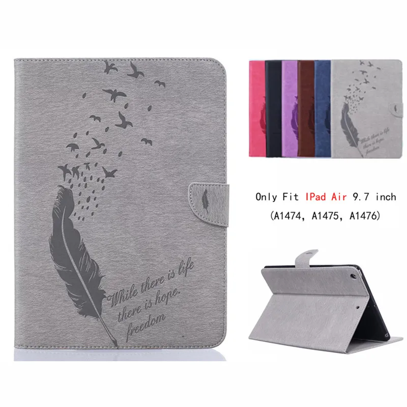 Для iPad Air 1 Чехол iPad 2013 A1474 A1475 A1476 чехол Funda ультра тонкий PU кожаный чехол с рисунком пера для iPad Air 2013 9,7 дюймов