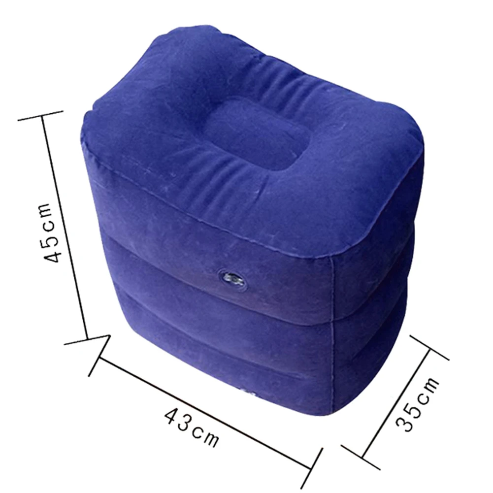 

Travel Airplanes Soft Footrest Pillow Car Portable Inflatable Leg Foot Rest Relax Pillow Cushion