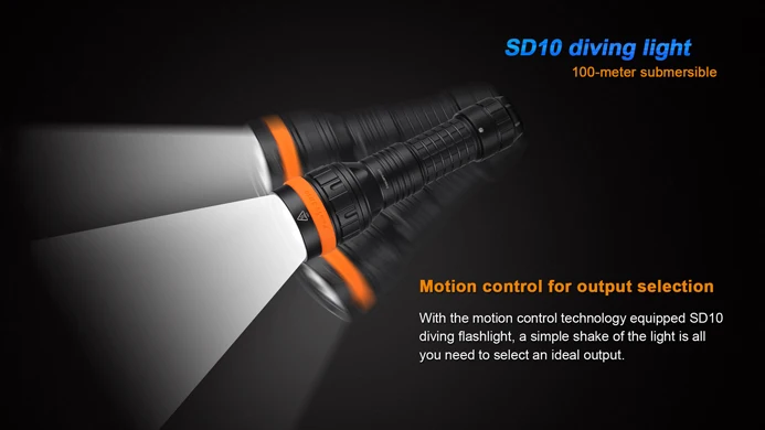 FENIX SD10 930 Люмен Cree XM-L2(T6) нейтральный белый светодиод фонарик для дайвинга питание от одного 18650 или двух батарей CR123A