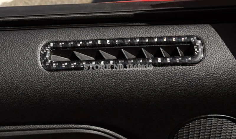 

Carbon Fiber Car Door Air Vent Outlet Trim Cover 2pcs For Ford Mustang 2015-2021 Car accesories interior Car Trim