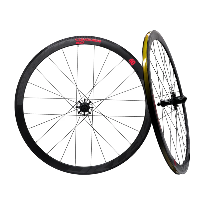 Kaufen JKlapin 700C Straße Fahrrad Aluminium Legierung 4 Perlin Lager V Bremse Räder Runde Speichen Racing 40mm Felgen Laufradsatz