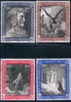 4pcsset new san marino post stamp 1965 divine comedy the 700th birthday of the poet dante sculpture stamps mnh