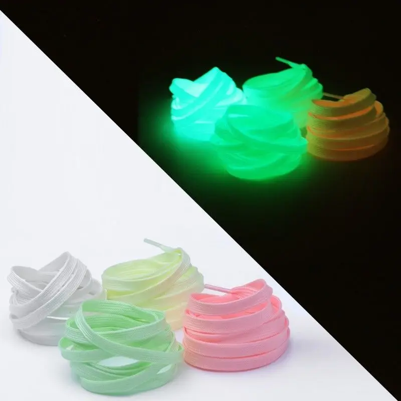

Luminous Shoelaces Fit Casual Cloth Shoes Board Shoes 1 Pair Double Deck Hollow Fluorescence Shoe Laces Unisex 6 Colors