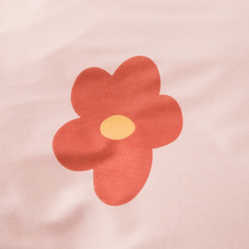 

Aloe Cotton Simple and Fresh Flower Bedding Set Single Double Queen Sheet Quilt Cover Dormitory Family Bedroom Decor 3/4 Pcs