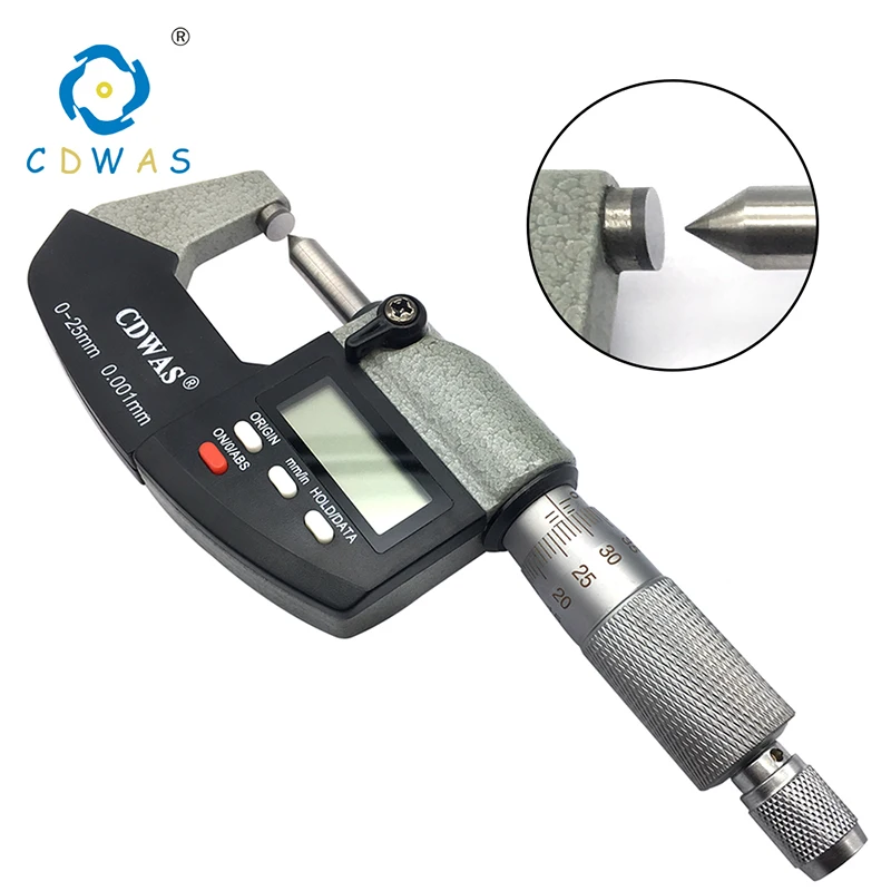 

Accurate Measuring Tool 0-25mm 0.001mm Single Pointed Digital Outside Micrometer Metric Gauge Micrometer Measuring Tool With Box