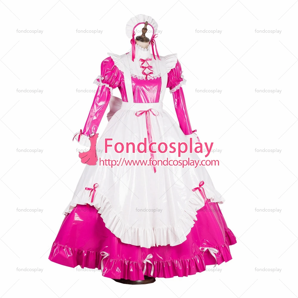 Длинное Привлекательное платье для взрослых fondcosplay с крестом замком ярко-розовое