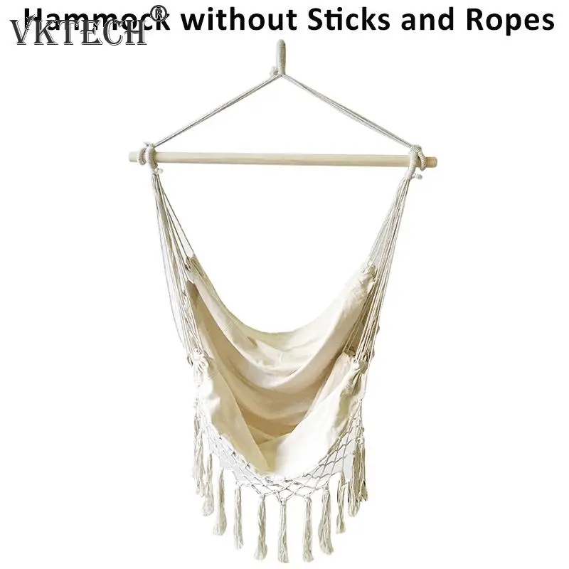 

Swing Hammock Chair for Child Adult Outdoor Tassels Hammock Garden Patio White Cotton Swing Chair Hanging Bed Camping Hammock