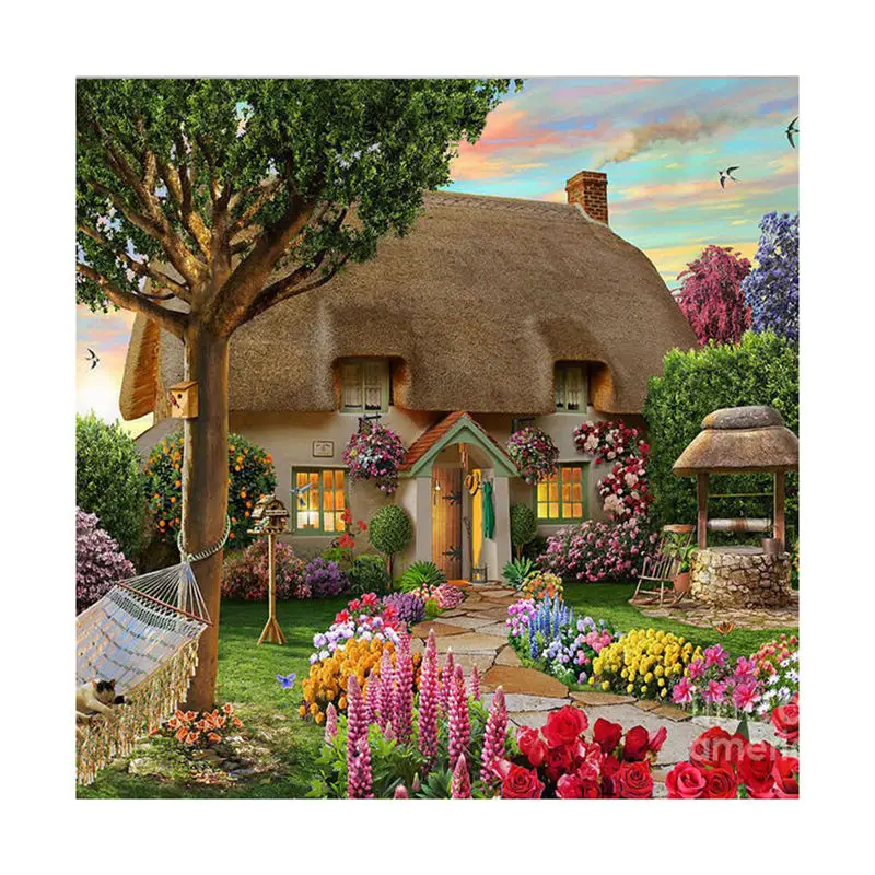 

New Scenery Cottage 5D Diy Diamond Painting Full Square Diamante Drill Icons 3D Diamond Embroidery Rhinestones Paint
