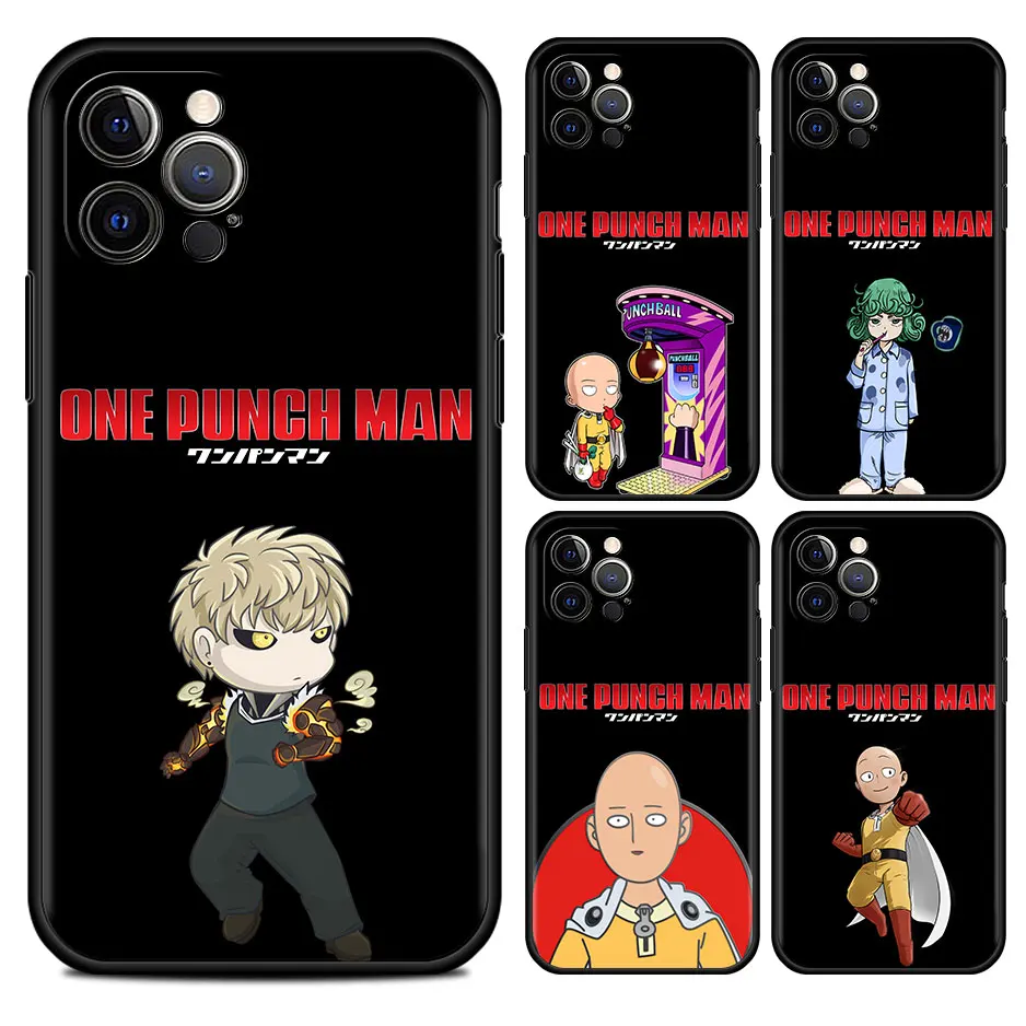 

Cute One Punch Man Cell Phone Case For iPhone 11 13 7 8 Plus XR 12 Pro Max X 6 6s XS 12 Mini 5 SE Cover Black Soft Coque
