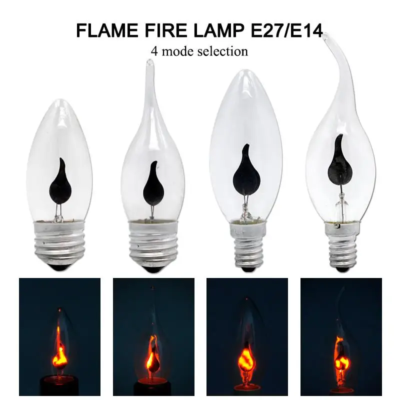 10 шт./лот E27 E14 светодиодные свечи накаливания лампа Эдисона AC 220V 230V 3W ретро