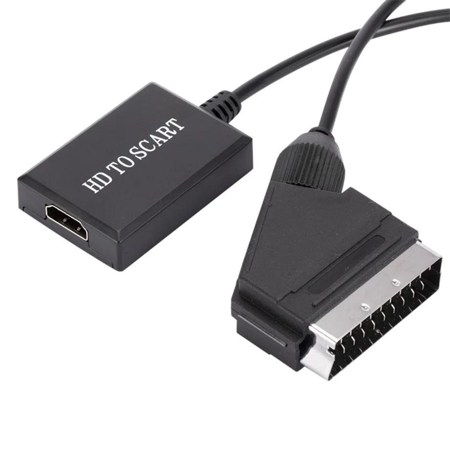 Преобразователь GRWIBEOU 1080P HDMI на SCART Видео Аудио высококлассный адаптер для HD ТВ DVD