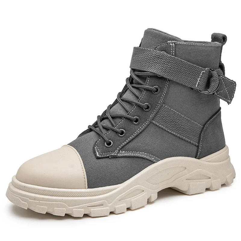 

High Quality Leather Men Boots Winter Canvas Ankle Boots Martin Boots Outdoor Working Snow Boots Men High Top Shoes