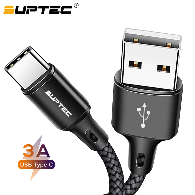 

SUPTEC USB Type C Cable for Samsung S10 S9 Huawei 3A Fast Charger Data USB C Cable for Xiaomi Oneplus 6T Type-C Charging Cord