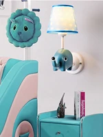 nordic cloth wall lamps cute cartoon styling colorful wall sconces bedroom for children girl kids room decorative bedside lamp