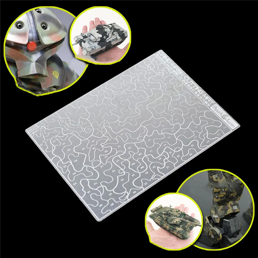 

Creative Double-sided Forest Desert Camouflage Covering Paper Cutting Steel Mat for Gundam Military Model DIY Kit
