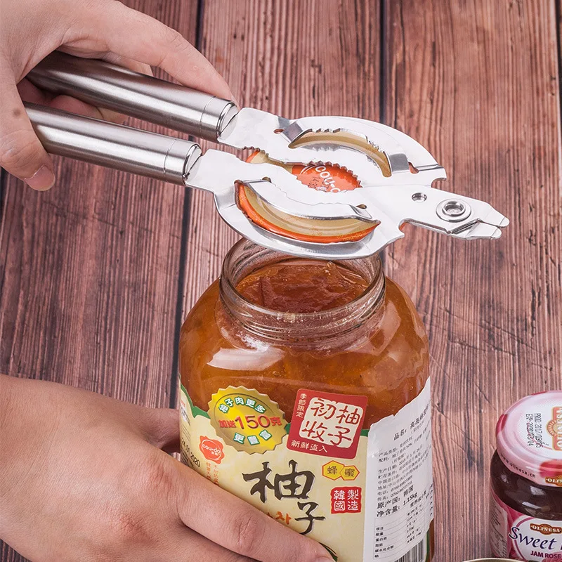

Multifunction Jar Opener 304 Stainless Steel Handy Screw Cap Multi-Purpose Can Bottle Lid Grip Wrench Helper Kitchen Tools