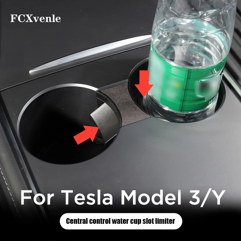 

Car Cup Holder Limiter for Tesla Model 3 Y 2021 2022 Water Cup Holder Limiter Partition ABS Reduce Shaking