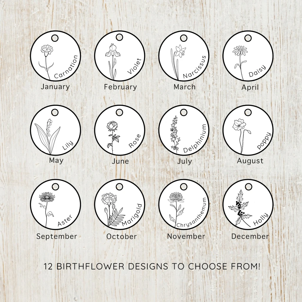 Birth Month Flower Necklace 3 Color Stainless Steel Material Clipart Flora For Women Gift | Украшения и аксессуары