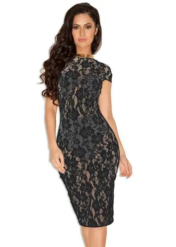 

Sexy Women Dress Fashion Lace Black Wine Red Blue Bandage Dress Sexy Evening Party Dress