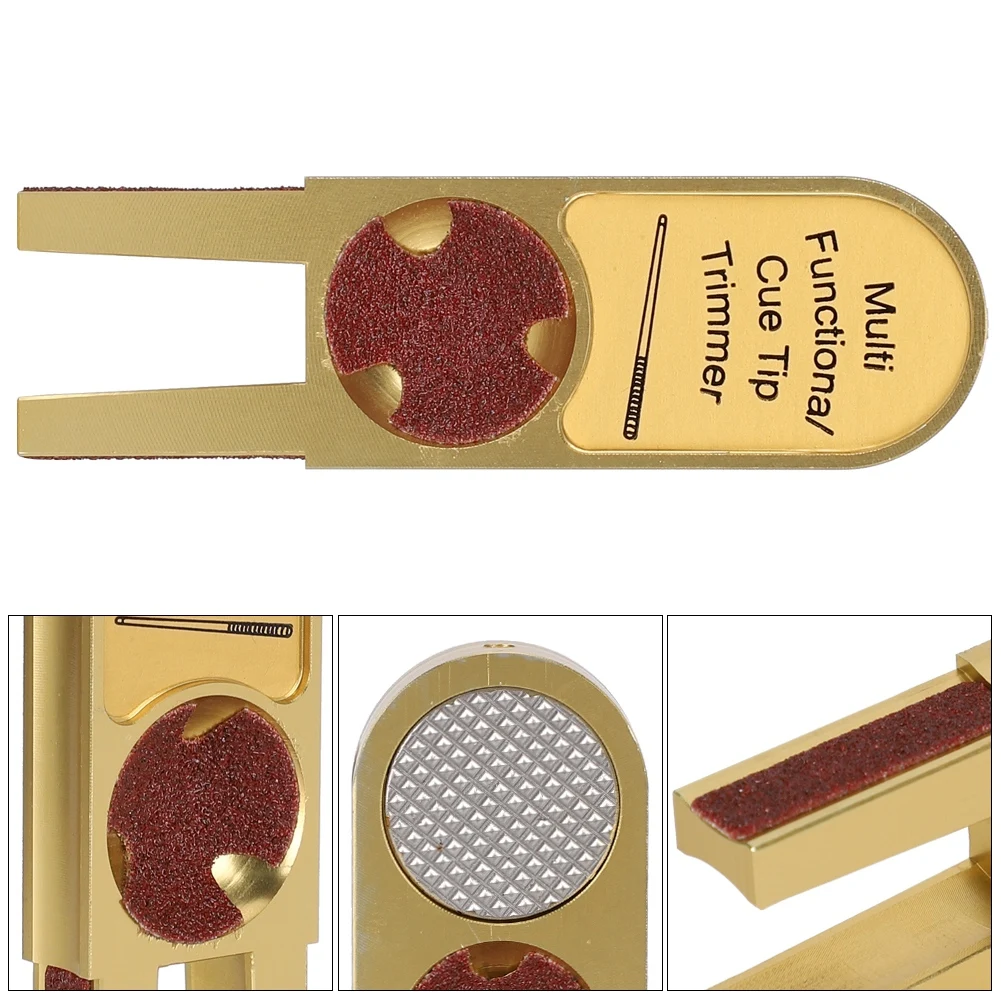 

Quality Aluminium Alloy Durable Multifunction Gold U-Shape Billiards Pool Cues Tip Trimmer Shaper Burnisher Billiard Accessories