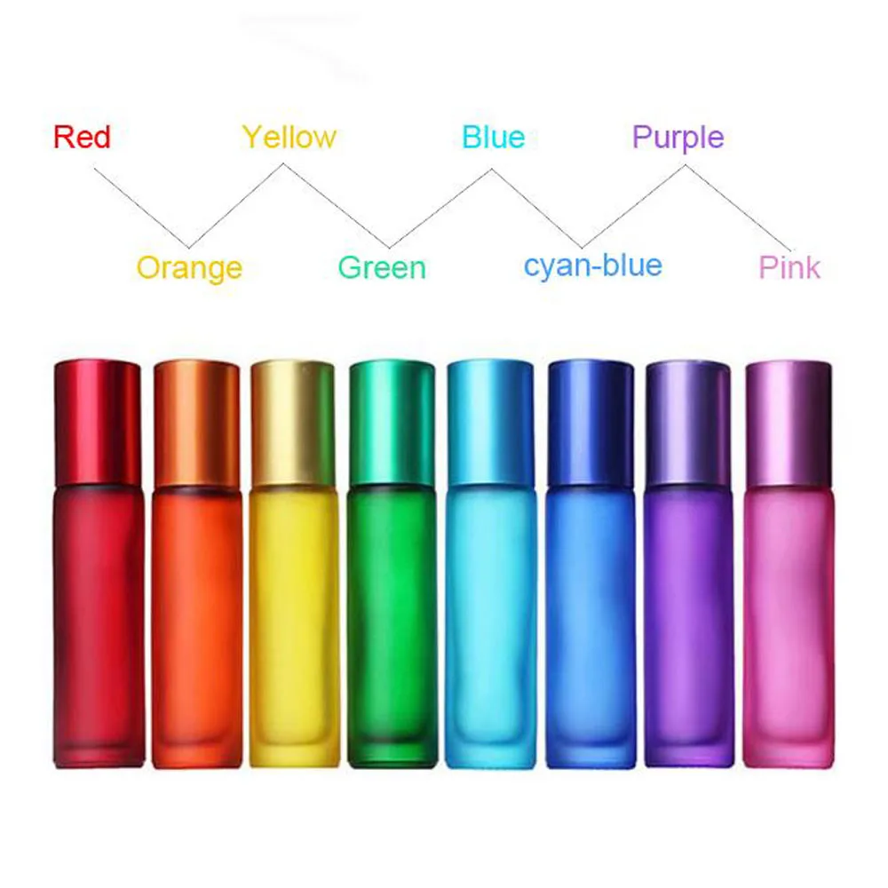 

Wholesale 10ml Pure Color Essential Oil Perfume Bottle Roller Ball Thick Glass Roll On Durable For Travel Cosmetic Container