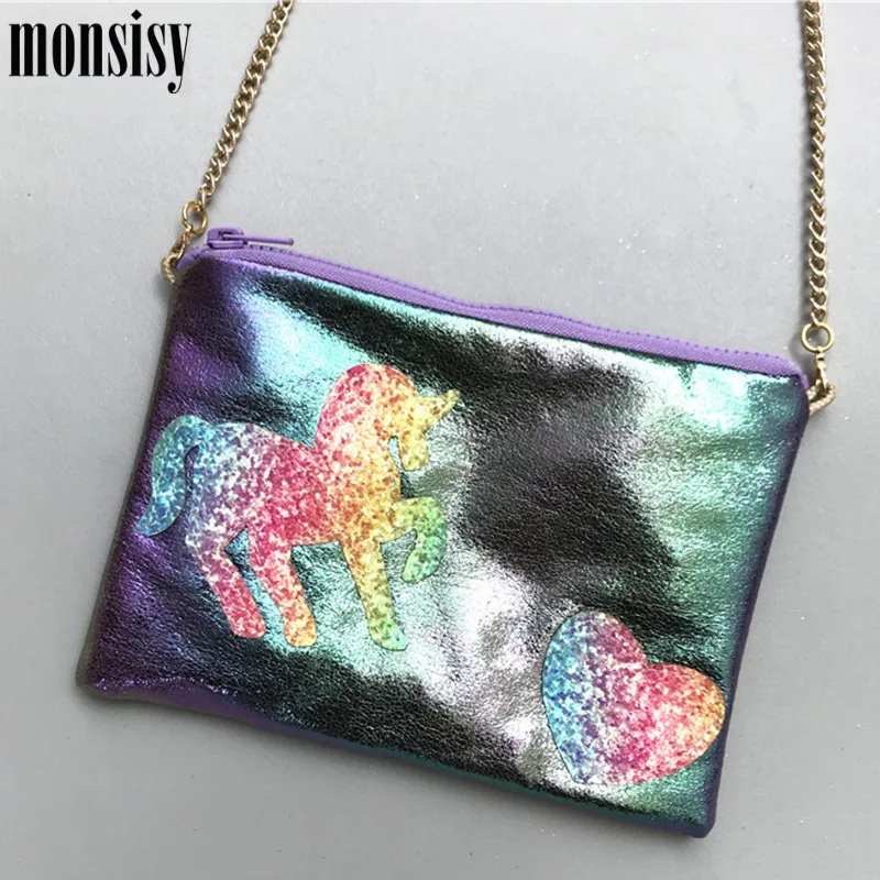 Monsisy 2020 сумочка кошелек с единорогом для девочек модная сумка через плечо лазером