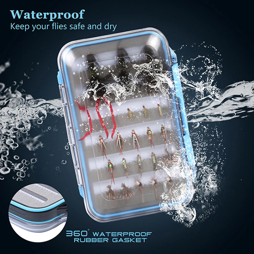 Fly Fishing Box двухсторонние водонепроницаемые пластиковые коробки для снастей
