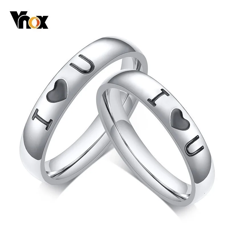 Обручальные кольца Vnox I love You для женщин и мужчин классические аксессуары из