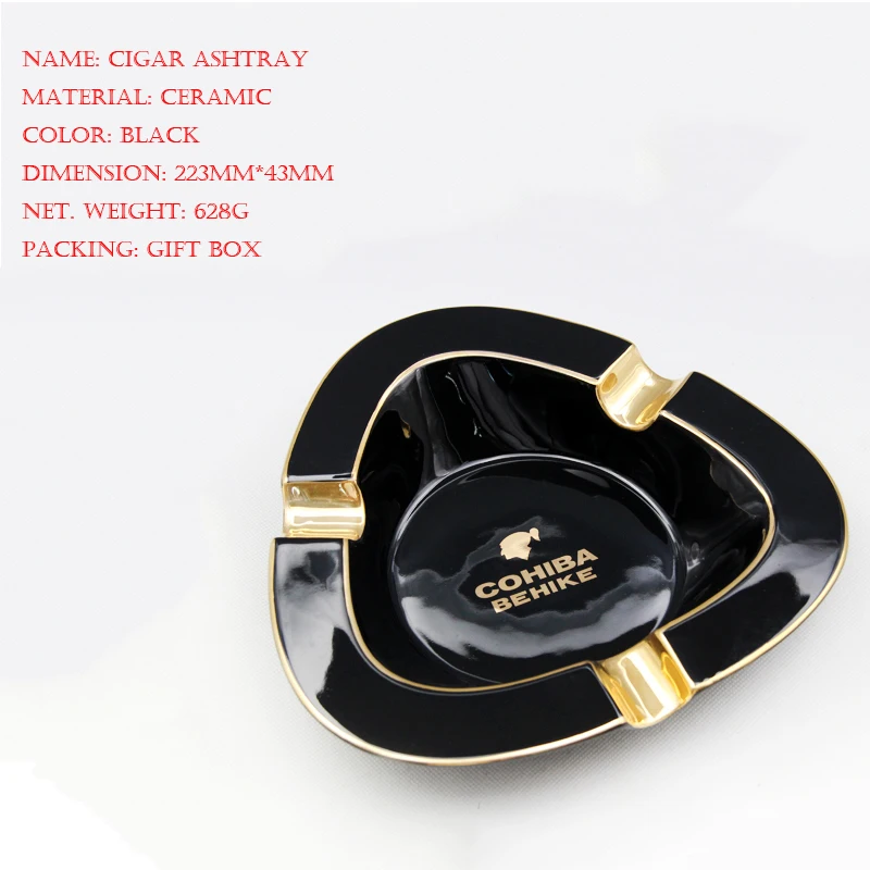 COHIBA керамическая пепельница для улицы сигар портативный держатель 3 подставка