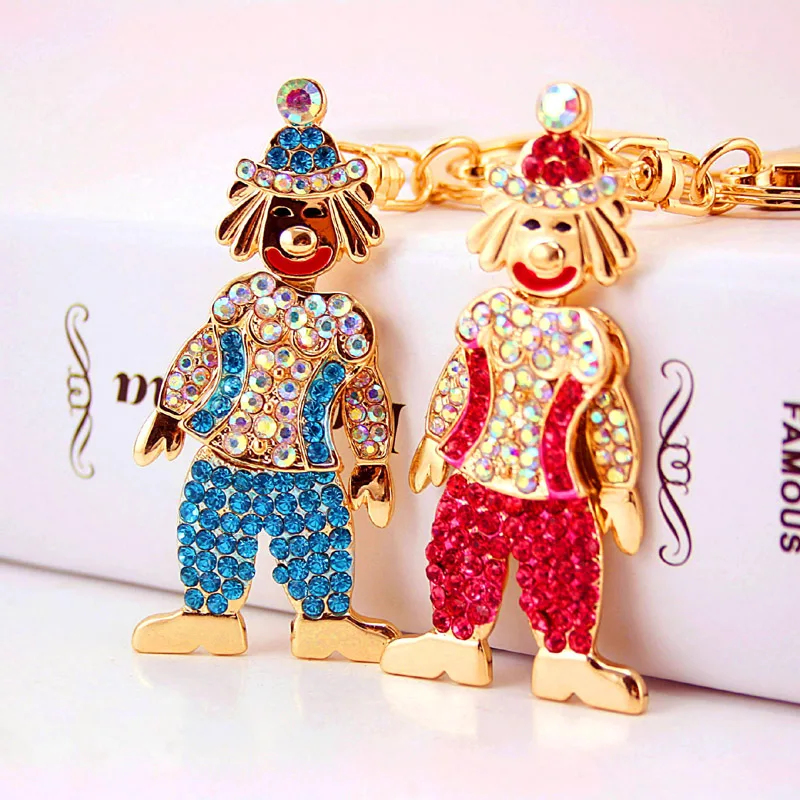 Креативные Мультяшные модные стразы Джокер хрустальные брелки милые клоуны