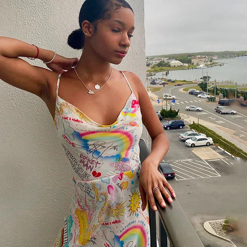 2020 летнее Новое Женское Платье на подтяжках с одним воротником модное уличное