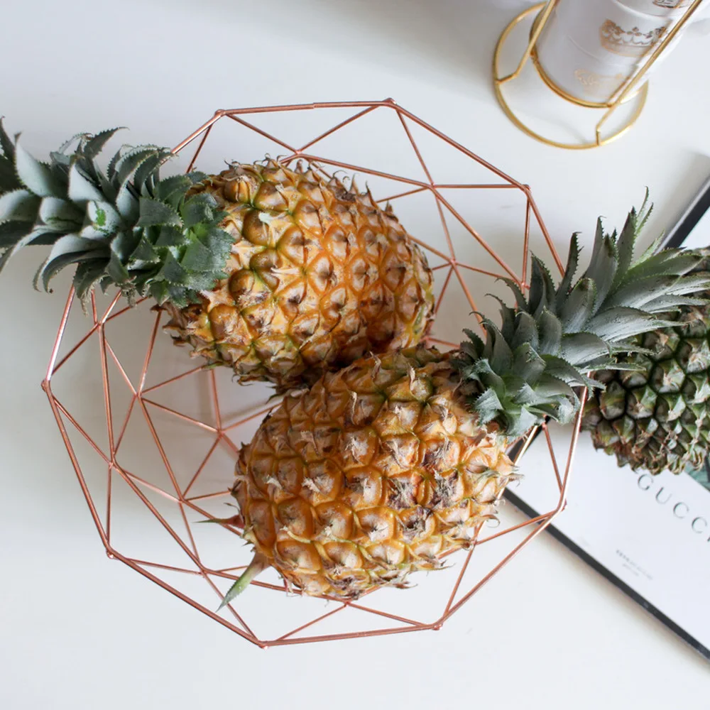Корзина для фруктов в скандинавском стиле корзина хранения из розового золота