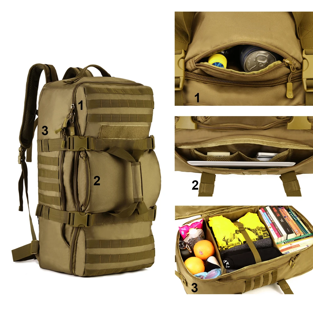 Sinairsoft 60L Открытый тактический Спорт Восхождение нейлон Для мужчин мешок Военное