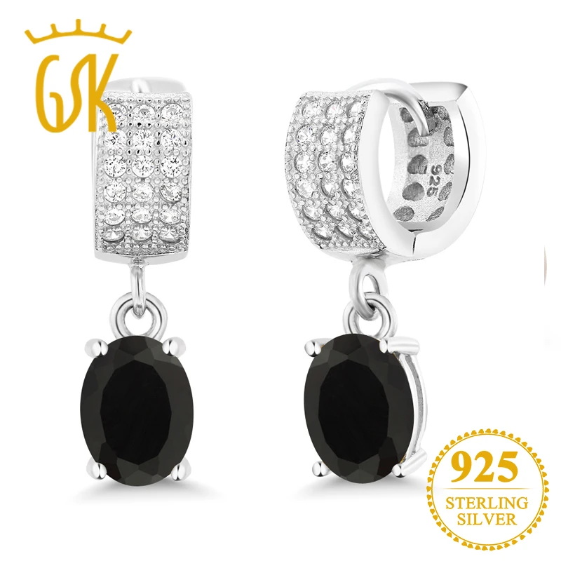 Серьги капельки GemStoneKing из стерлингового серебра 925 пробы Овальный натуральный