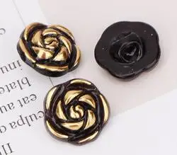 10pcs 10pcs Crystal Buttons Candy Color Gold Edge Clear Rose Flower Acrylic Buttons for Decoration Handmade Craft Sewing Accessories - Цвет: 10pcs